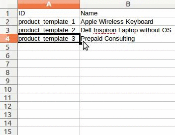 Dragging the ID column down so each row gets a unique external ID.