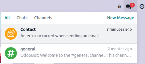 A delivery error reported on the navigation bar.