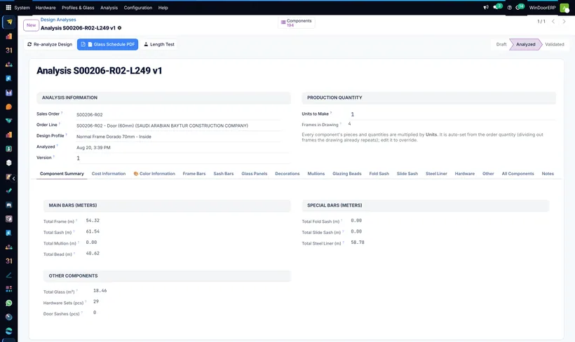 Design analysis with costed component groups